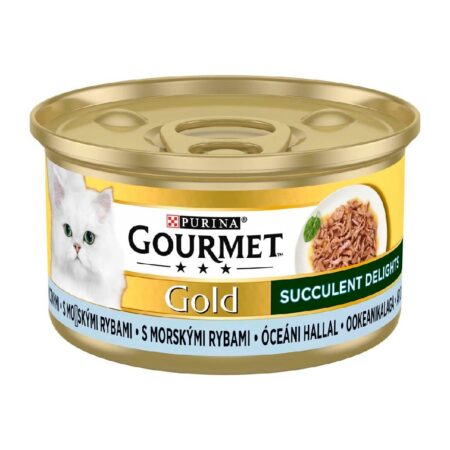 Hrană umedă Purina Gourmet Gold pentru pisici, cu pește oceanic, 85 g