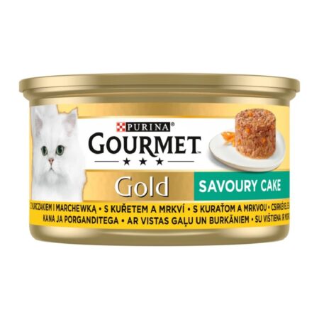 Hrană umedă Purina Gourmet Gold pentru pisici, cu pui și morcov, 85 g