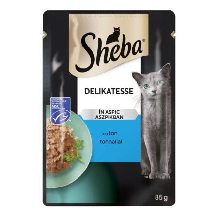 Hrană umedă Sheba pentru pisici, cu ton în aspic, 85 g