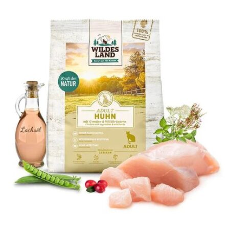 Hrană uscată Wildes Land pentru pisici adulte, cu carne de pui, 1.2 kg
