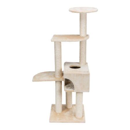 Ansamblu de joacă Trixie Alicante pentru pisici, cu căsuță și platforme, 142 cm, bej