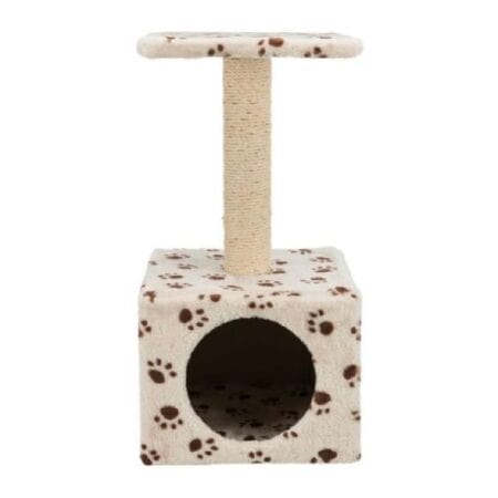 Ansamblu de joacă Trixie Junior Zamora pentru pisici, cu căsuță și stâlp din sisal, 60 cm, bej