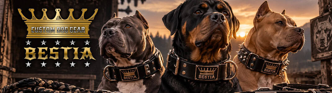 Banner categorie de produs cu animale fericite și logoul companiei Bestia