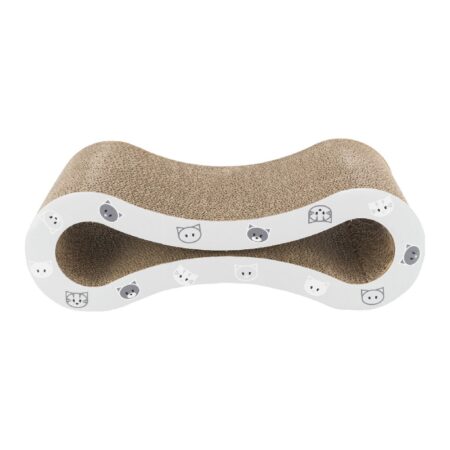 Carton de zgâriat Trixie Wave Mini pentru pisici, 48 x 16 x 22 cm, gri