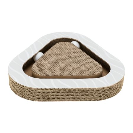 Carton de zgâriat Trixie pentru pisici, cu 2 mingi, 36 × 5 × 36 cm, gri
