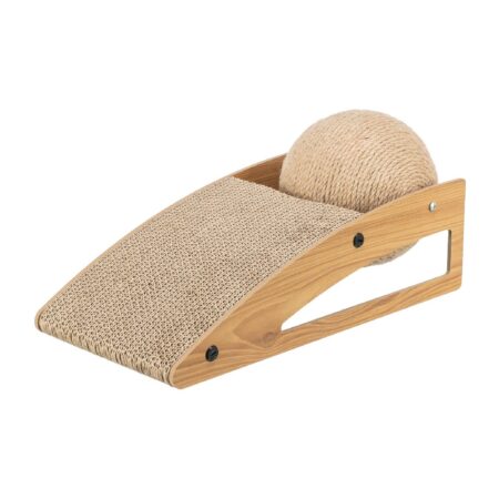 Carton de zgâriat Trixie pentru pisici, rampă cu minge, 40 × 17 × 20 cm