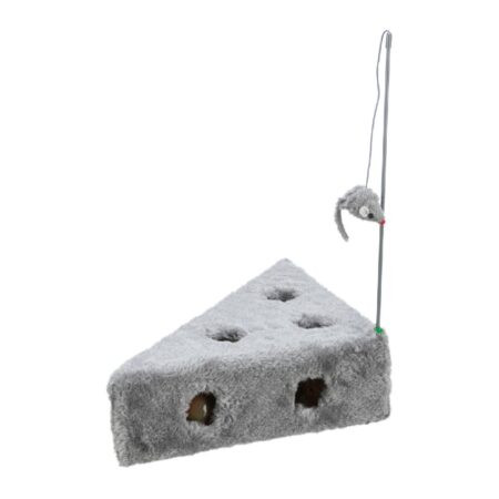 Jucărie Trixie pentru pisici, cașcaval cu 3 mingi din pluș, 36 x 8 x 26/26 cm