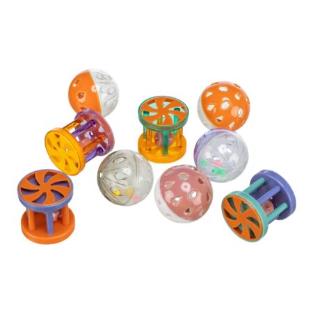 Jucărie Trixie pentru pisici, minge sau rolă din plastic cu sunet, 4,5 cm