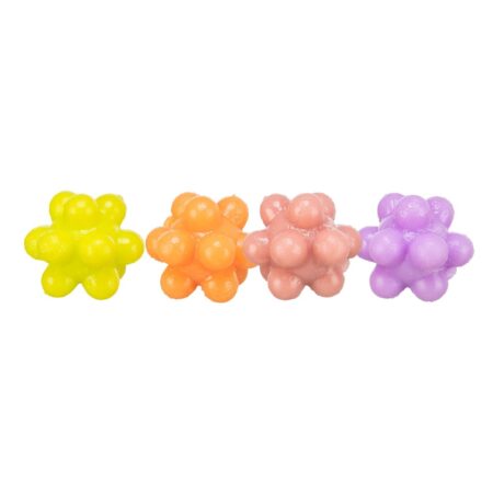 Jucărie Trixie pentru pisici, set 4 mingi din cauciuc cu noduri, 3,5 cm