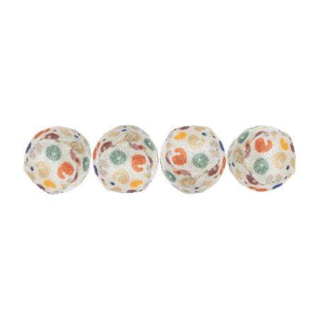 Jucărie Trixie pentru pisici, set 4 mingi cu imprimeu leopard, 4 cm