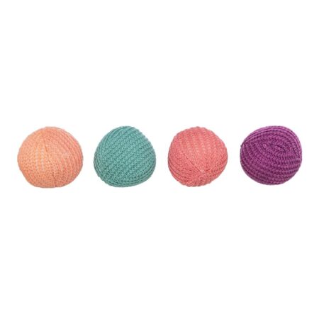 Jucărie Trixie pentru pisici, set 2 mingi tricotate, 4,5 cm