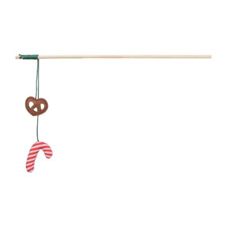 Jucărie Trixie Xmas pentru pisici, undiță Candy Cane, 48 cm