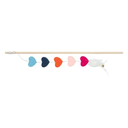 Jucărie Trixie pentru pisici, undiță cu inimi, 48 cm