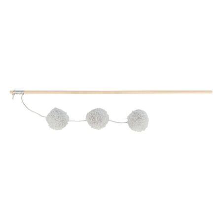 Jucărie Trixie pentru pisici, undiță cu 3 mingi de pluș, 35 cm