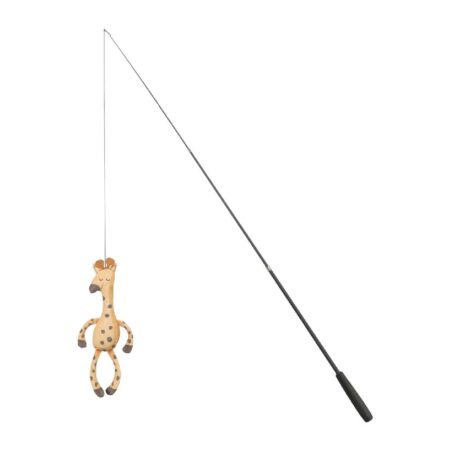Jucărie Trixie pentru pisici, undiță telescopică cu girafă, 42–106 cm