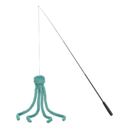 Jucărie Trixie pentru pisici, undiță telescopică cu caracatiță, 42–106 cm
