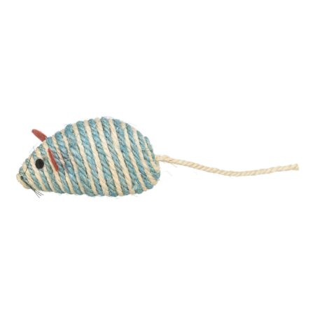 Jucărie Trixie pentru pisici, șoarece din sisal cu clopoțel, 10 cm