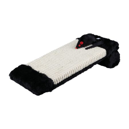 Placă de zgâriat Trixie pentru pisici, sisal pe rolă cu jucărie șoarece, 15 × 35 cm, natural/negru