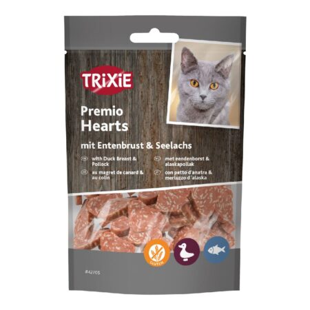 Recompense Trixie pentru pisici, inimioare Premio cu rață și pește, 50 g
