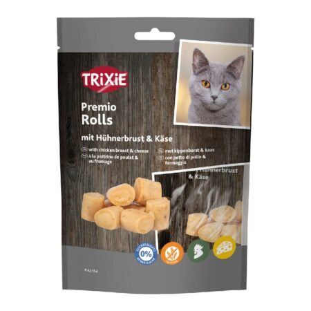 Recompense Trixie pentru pisici, rulouri Premio cu pui și cașcaval, 50 g