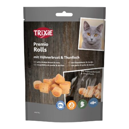 Recompense Trixie pentru pisici, rulouri Premio cu pui și ton, 50 g