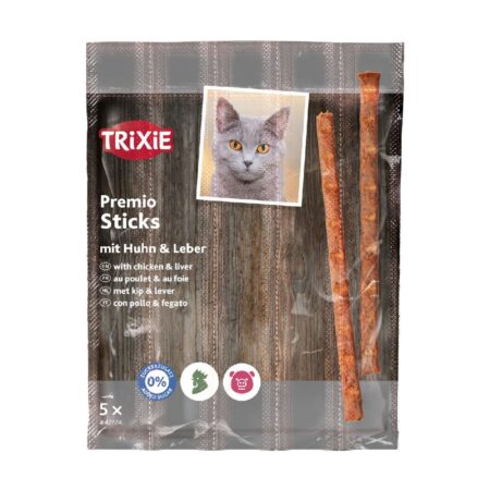 Recompense Trixie pentru pisici, Premio Stick Quintett cu pasăre și ficat, 5 x 5 g