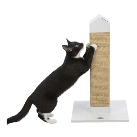 Stâlp de zgâriat Trixie BE NORDIC Iben pentru pisici, sisal, 34 × 34 × 60 cm, alb