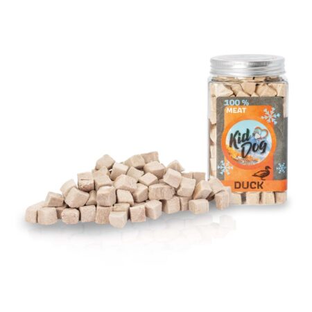 Recompense KidDog Super Premium pentru câini, cuburi din carne de rață liofilizată, 75 g
