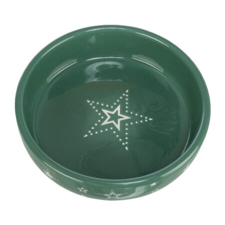 Castron ceramic Trixie Xmas pentru câini și pisici, 0,4 L, diametru 15 cm, diverse culori
