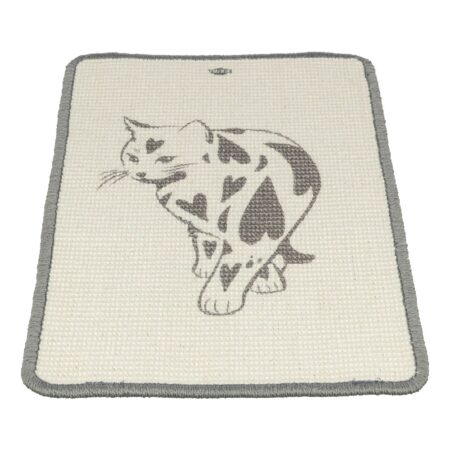 Covoraș de zgâriat Trixie pentru pisici, iută, 55 × 35 cm, crem/gri