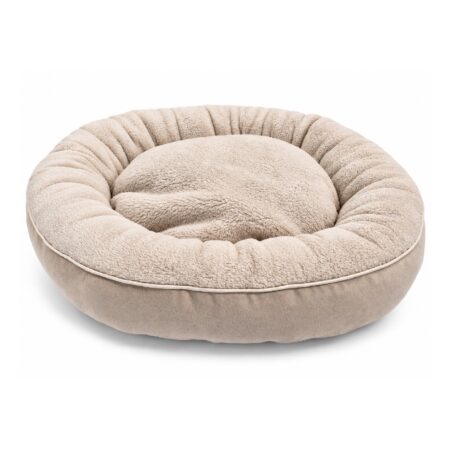 Culcuș oval pentru câini și pisici, cu margini înalte, 40 × 30 cm, bej