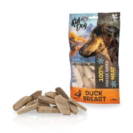 Recompense KidDog Super Premium pentru câini, piept de rață 100% liofilizat, 50 g